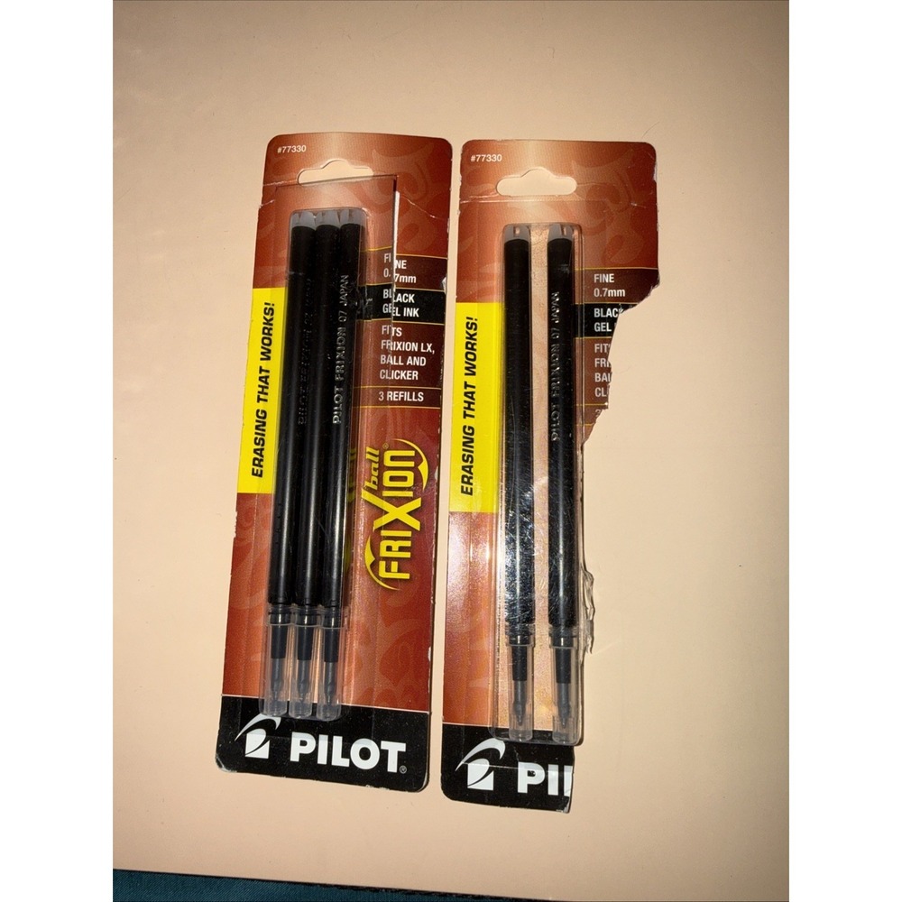 Pilot Refill For Frixion Erasable Gel Ink‎ Pen Black 3/pk 77330 Total 5 Refills